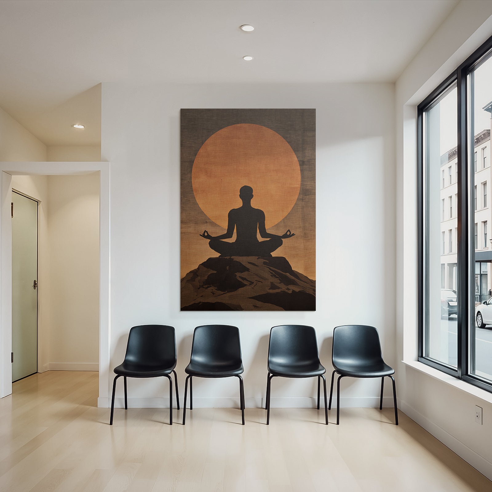 Yoga Meditation Meditierende Person Auf Einem Felsen Mit Sonne Im Hintergrund | Yoga und Meditation | Themen und Hobbys