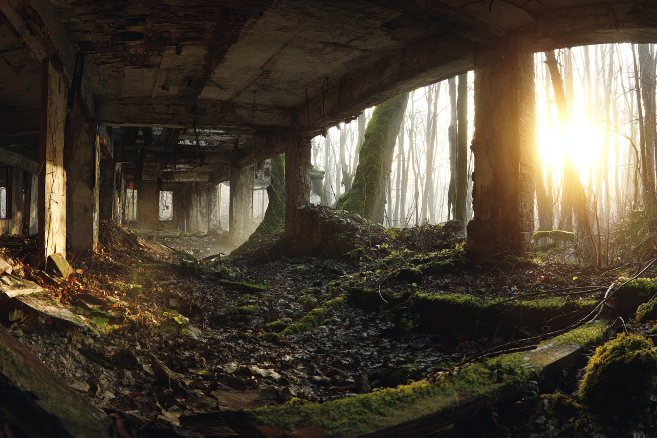 Verlassenes Gebaeude Im Wald Natur Reclaiming Urban Space | Lost Places | Architektur