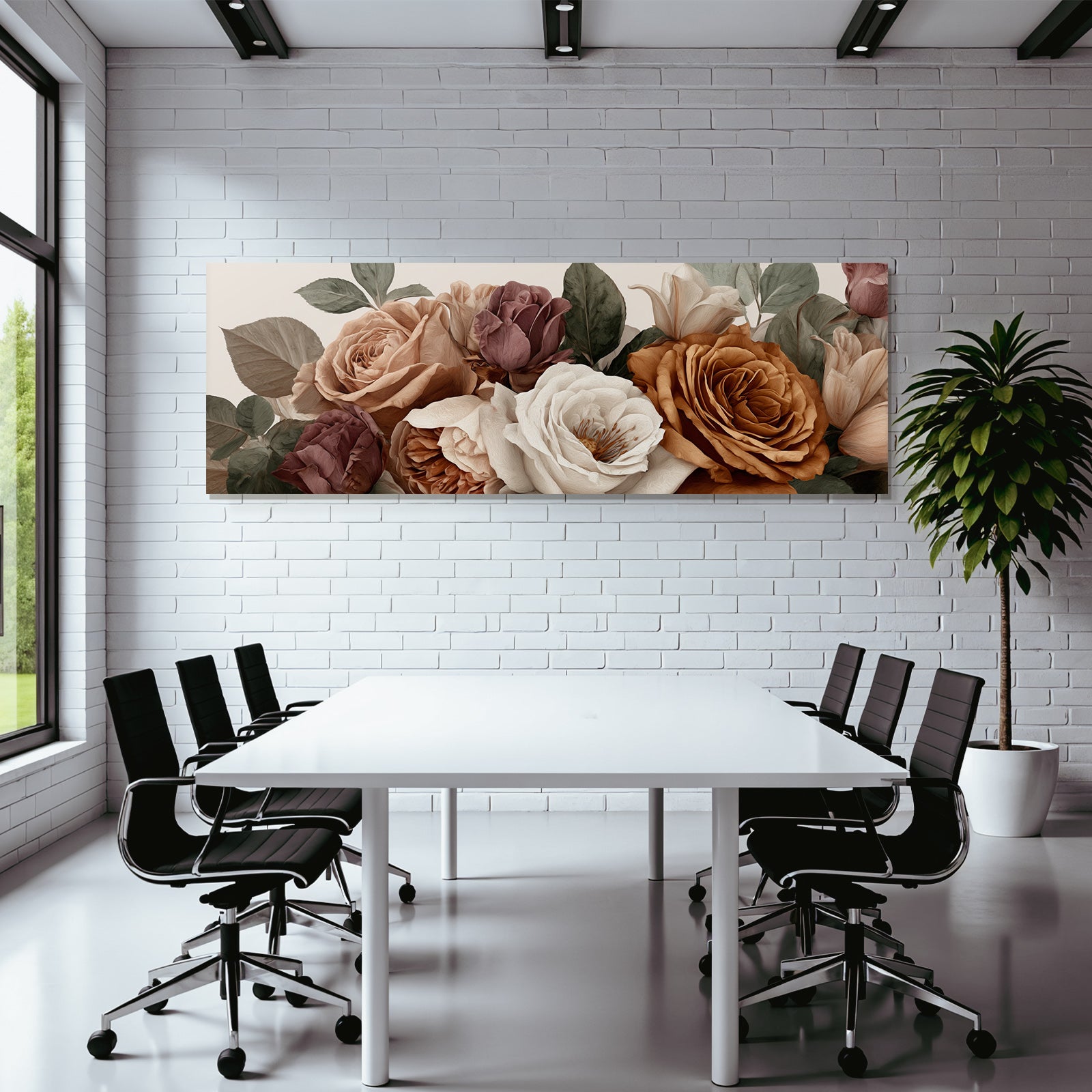 Sanftes Rosengesteck Mit Blättern In Beige Creme Terrakotta Und Mauve Im Malerischen Stil