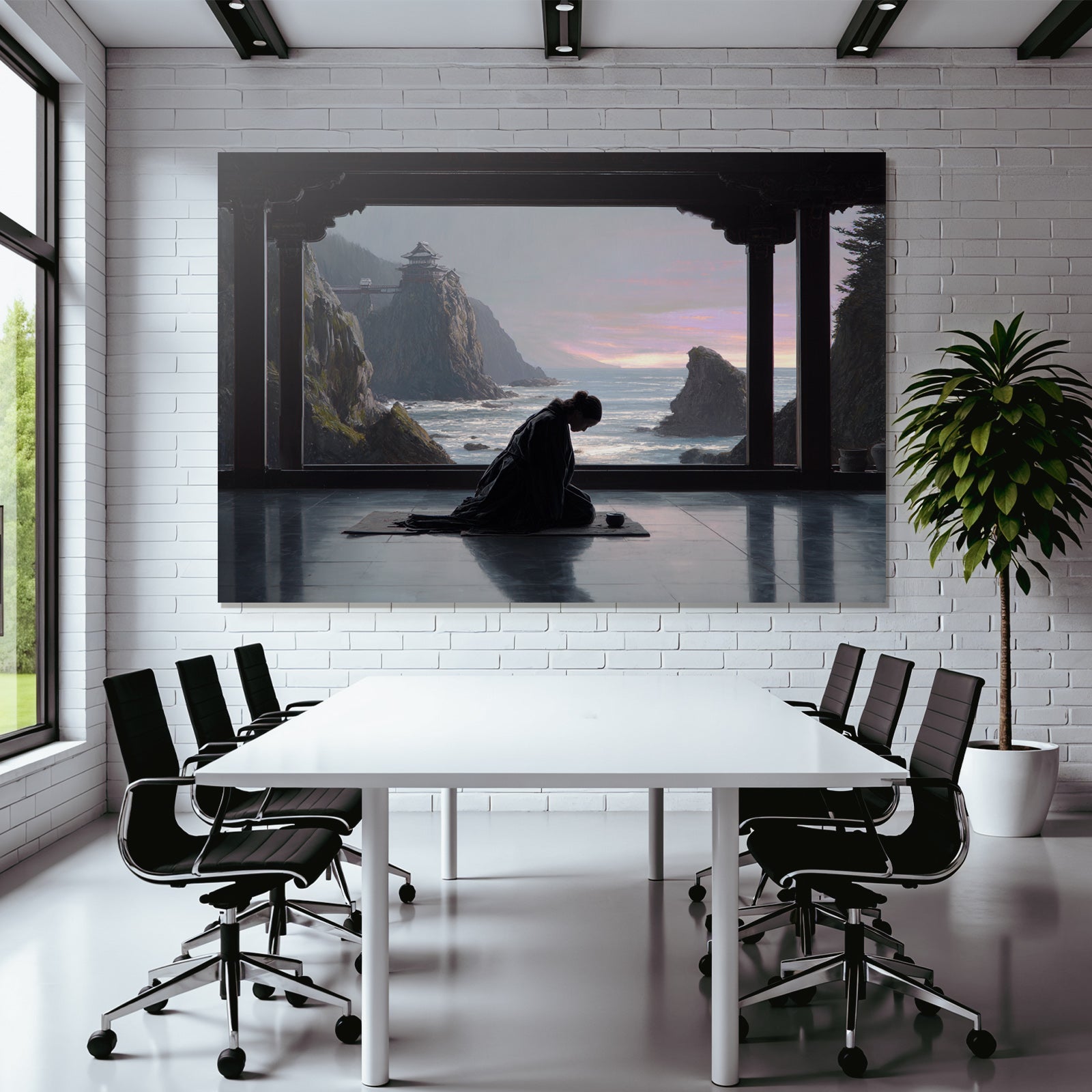 Yoga Meditation Ruhige Szene Meditation Intraditionalem Interior Küste Und Meer | Yoga und Meditation | Themen und Hobbys
