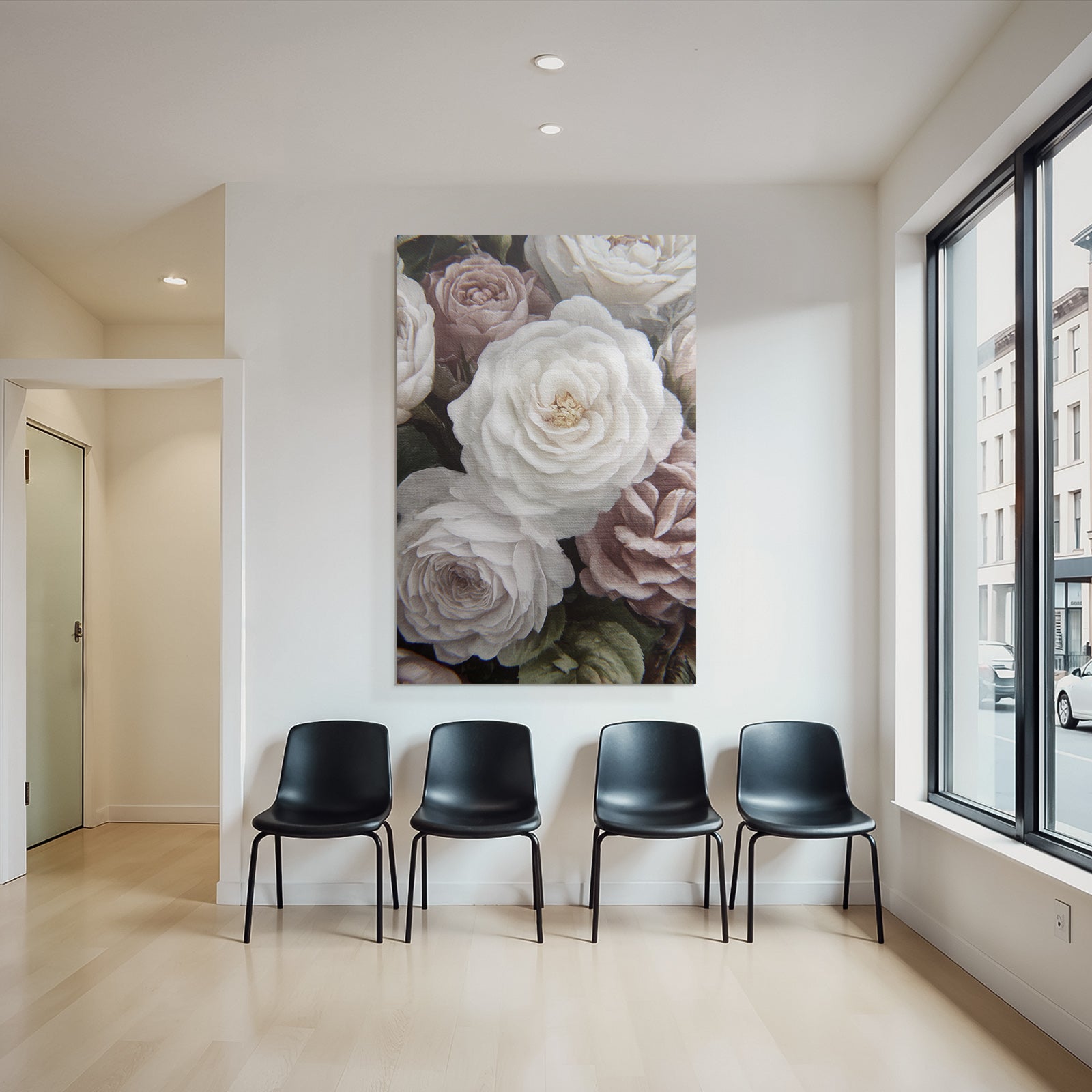 Zarte Rosen Mit Grünem Laub