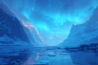 Polarlicht Frozen Wilderness Nachtlandschaft Aurora Borealis Schneebedeckte Berge | Fjorde und Gletscher | Landschaften