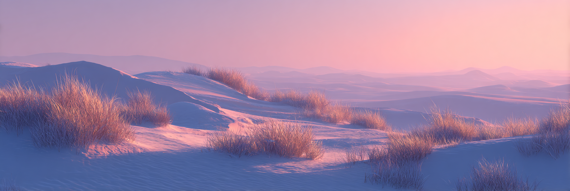 Ruhige Winterlandschaft Dawn Dusk Pastellfarben | Duenen und Heide | Landschaften