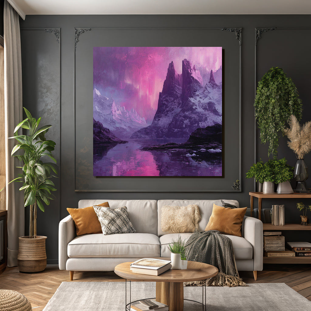 Polarlicht Fantastische Landschaft Mit Bergen Und Gewässern | Fjorde und Gletscher | Landschaften