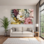 Trocken Retro Flowers Impressionen Naheaufnahme Von Farbevollen Blüten Mit Texturiertem Stil