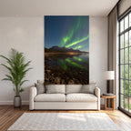 Polarlicht Aurora Borealis Nachtlandschaft Reflektionen In Mirrorssee | Fjorde und Gletscher | Landschaften