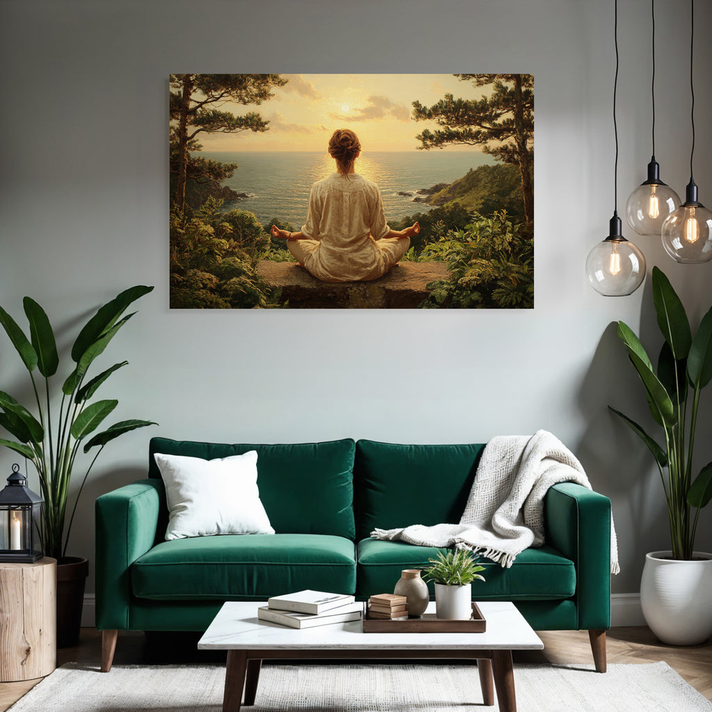 Yoga Meditation Friedliche Landschaft Meditation Am Meer Im Sonnenuntergang | Yoga und Meditation | Themen und Hobbys