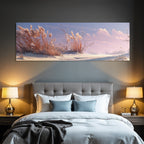 Ruhige Winterlandschaft Mit Gras Und Pastellfarbenem Himmel | Duenen und Heide | Landschaften