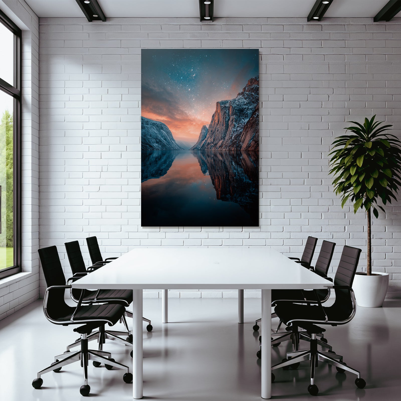 Polarlicht Natur Landschaft Reflexion Abend Dämmerung Sterne | Fjorde und Gletscher | Landschaften