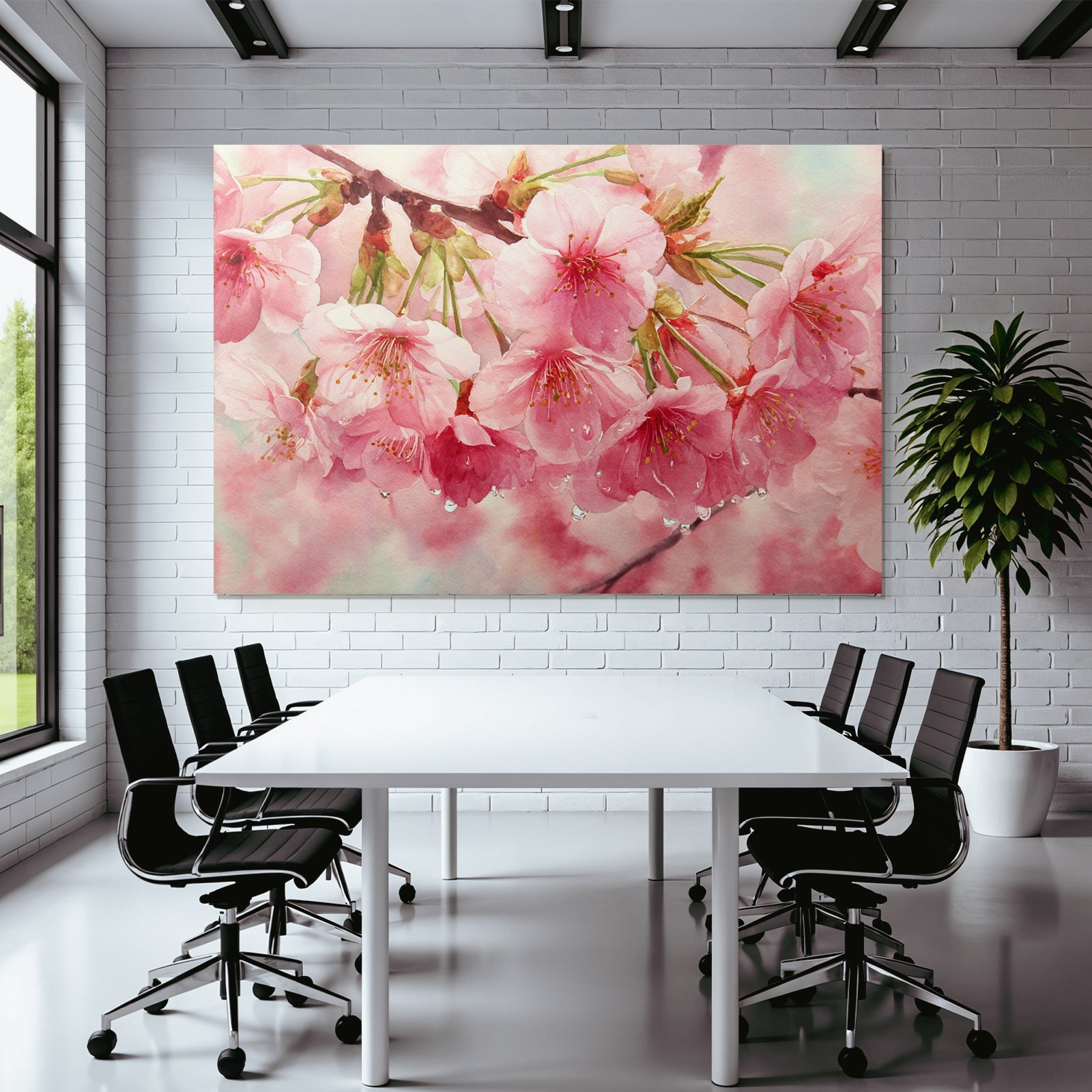 Aquarell Von Kirschblüten Im Frühling