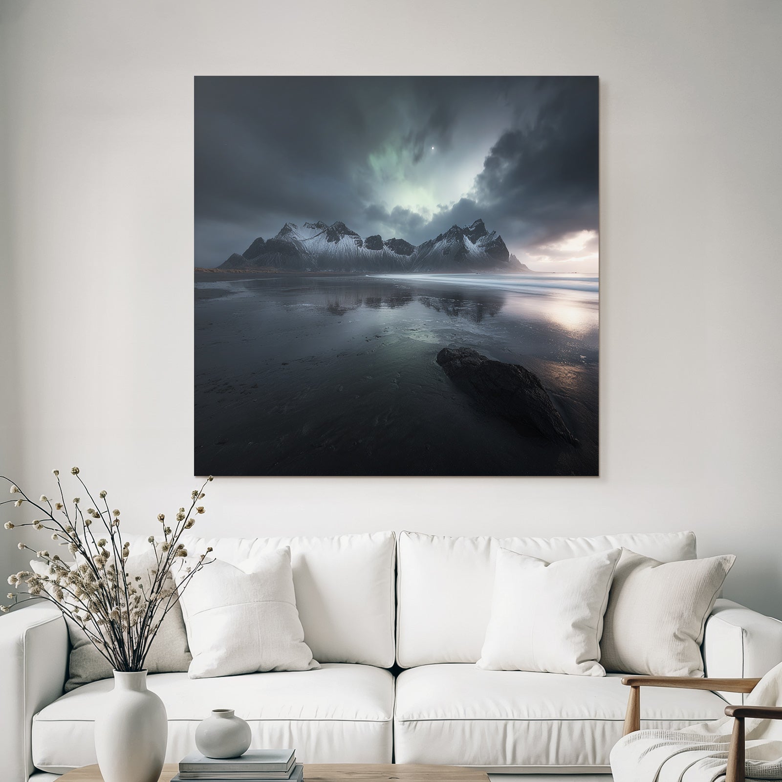 Polarlicht Dramatische Landschaft Rugged Mountains Wolken Und Reflexionen | Fjorde und Gletscher | Landschaften