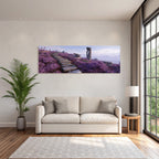 Ruhige Landschaft Mit Steinstufen Und Violetten Blumen | Duenen und Heide | Landschaften