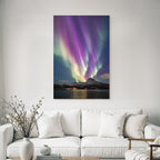 Polarlicht Nordlichlich Lichter Aurora Borealis Schneebedeckte Berge Und Wasser | Fjorde und Gletscher | Landschaften