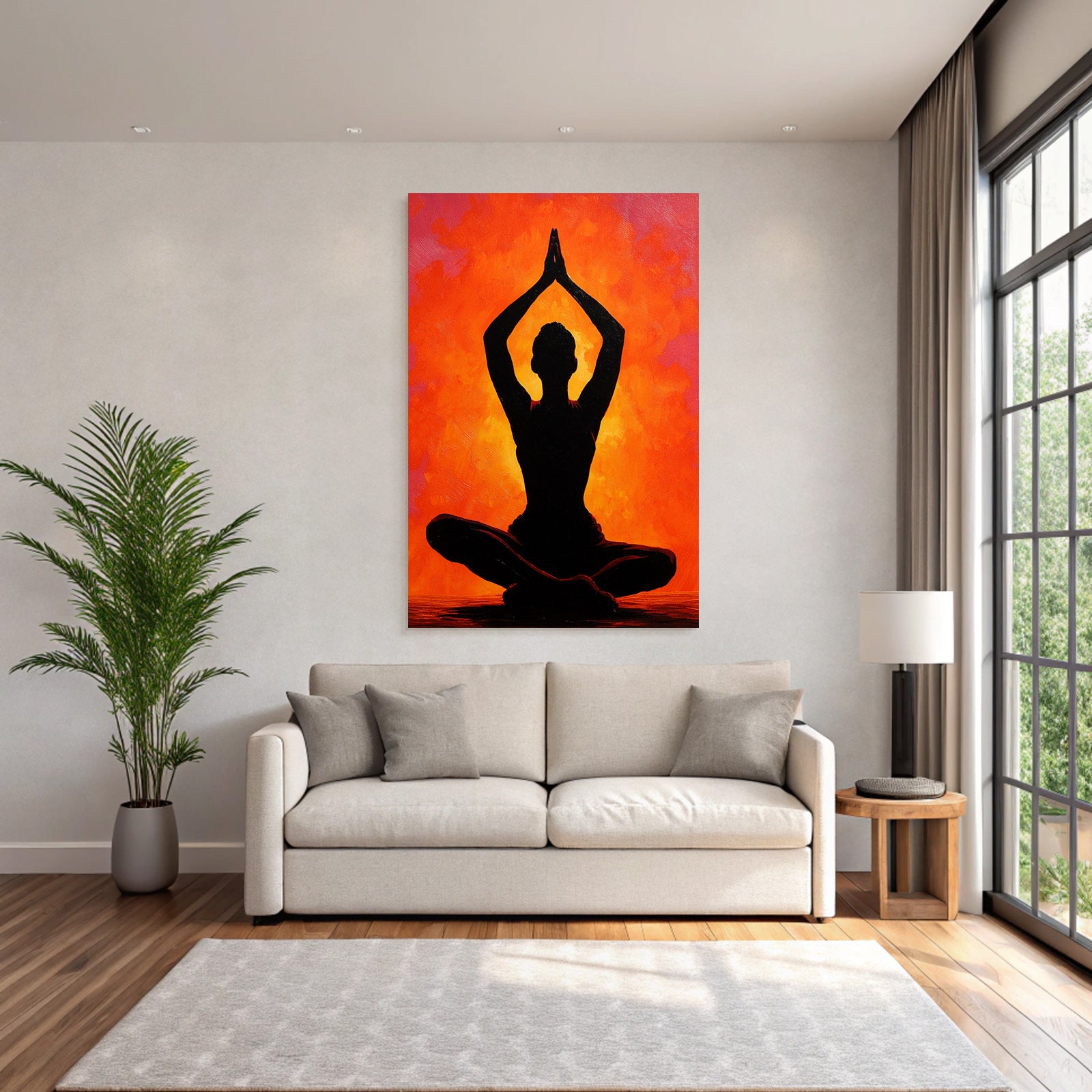 Yoga Meditation Meditativer Potrait Mit Händen In Betrachtungsposition Sonnenuntergang | Yoga und Meditation | Themen und Hobbys