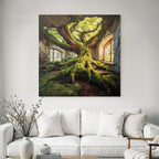 Baum Im Verlassenen Gebaeude Mit Moos Und Licht | Lost Places | Architektur