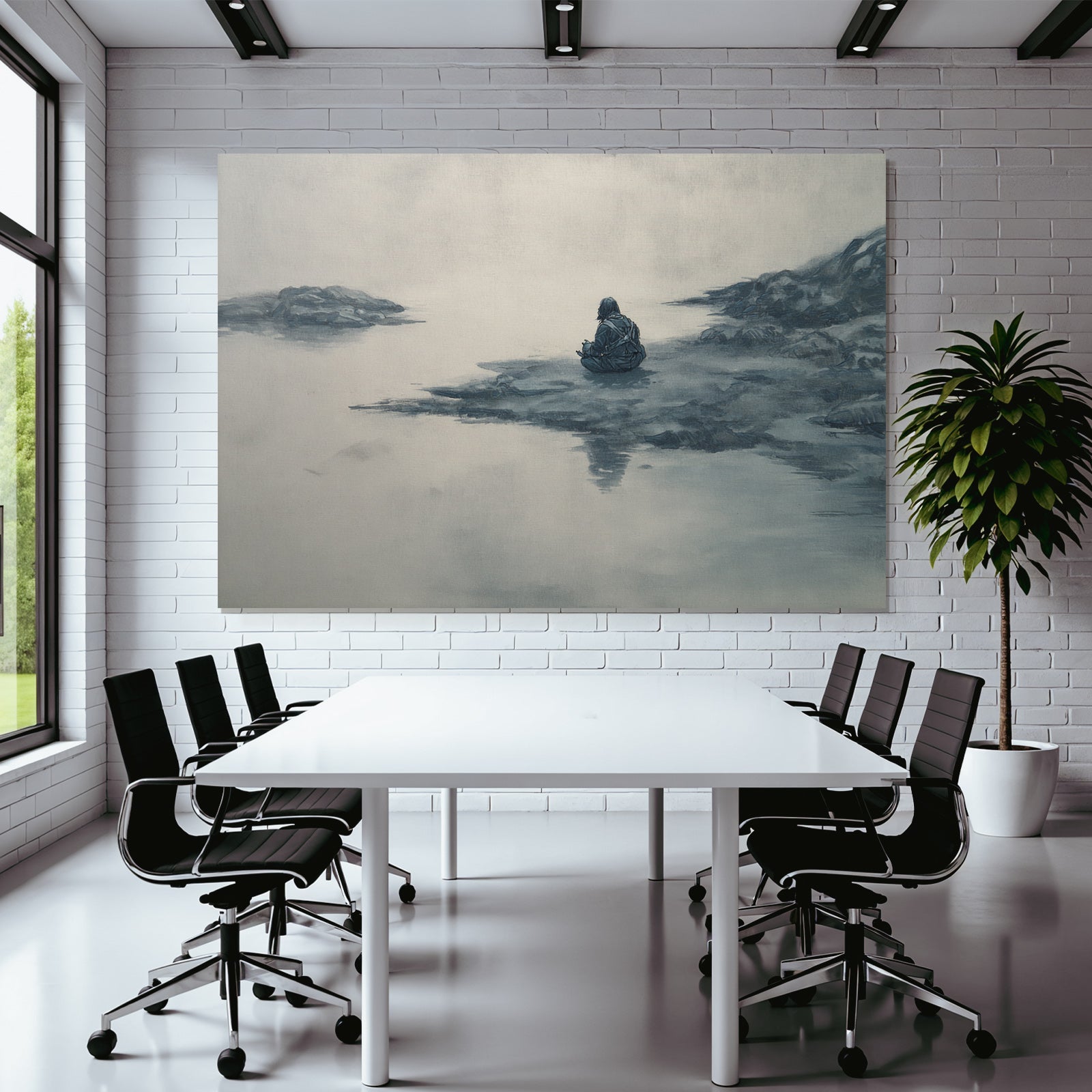 Yoga Meditation Einsame Figur Am Wasser Kontemplation In Der Natur | Yoga und Meditation | Themen und Hobbys