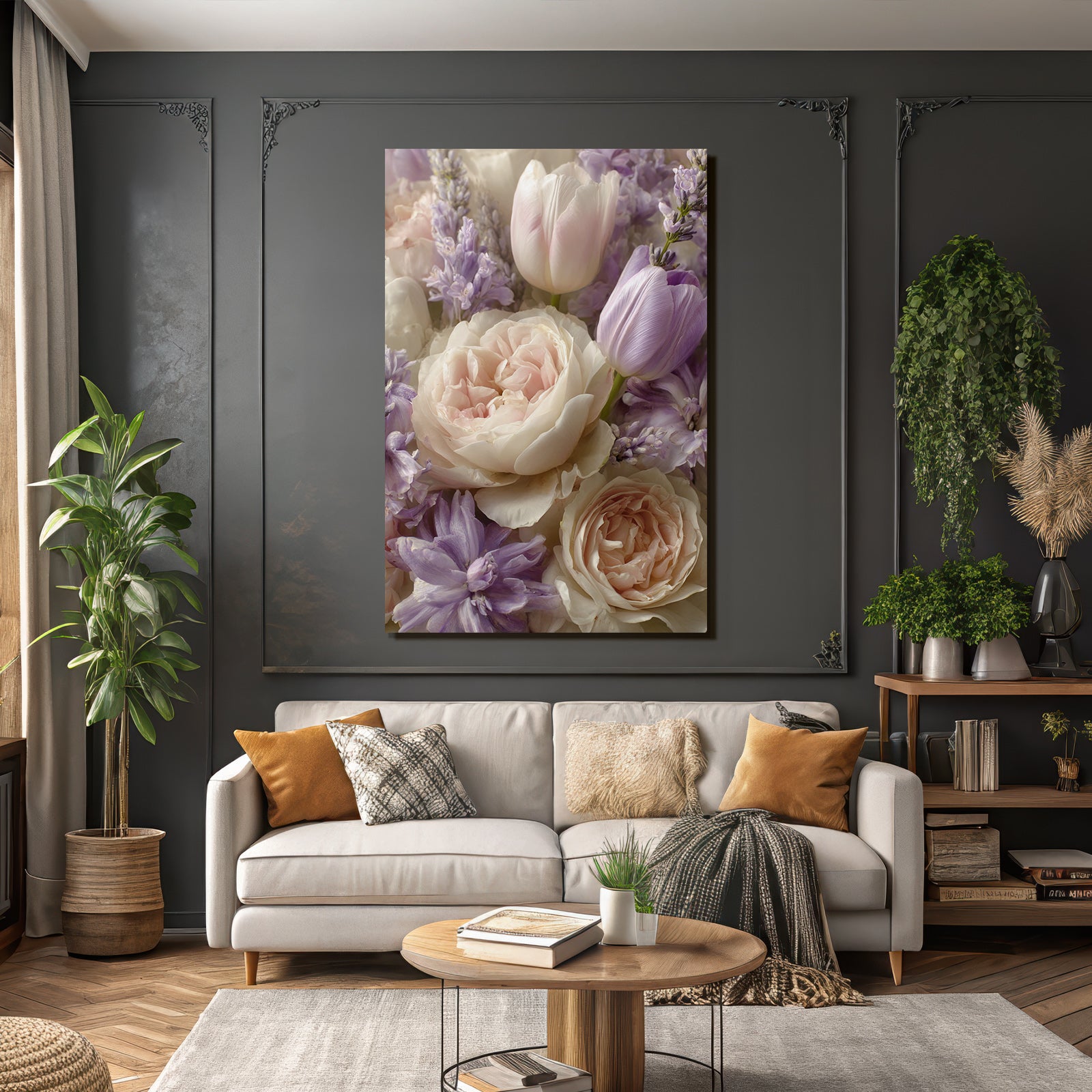 Schönes Pastell Bluten Gesteck Mit Tulpen Und Pfingstrosen