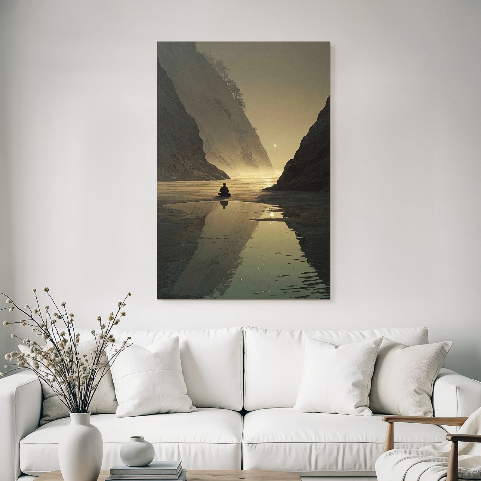 Yoga Meditation Friedliche Landschaft Mit Meditaion Auf Ruhigem Wasser | Yoga und Meditation | Themen und Hobbys
