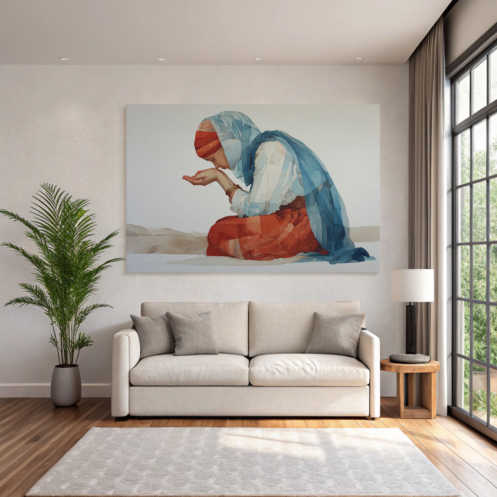 Yoga Meditation Kontemplative Frau In Reichen Farben | Yoga und Meditation | Themen und Hobbys
