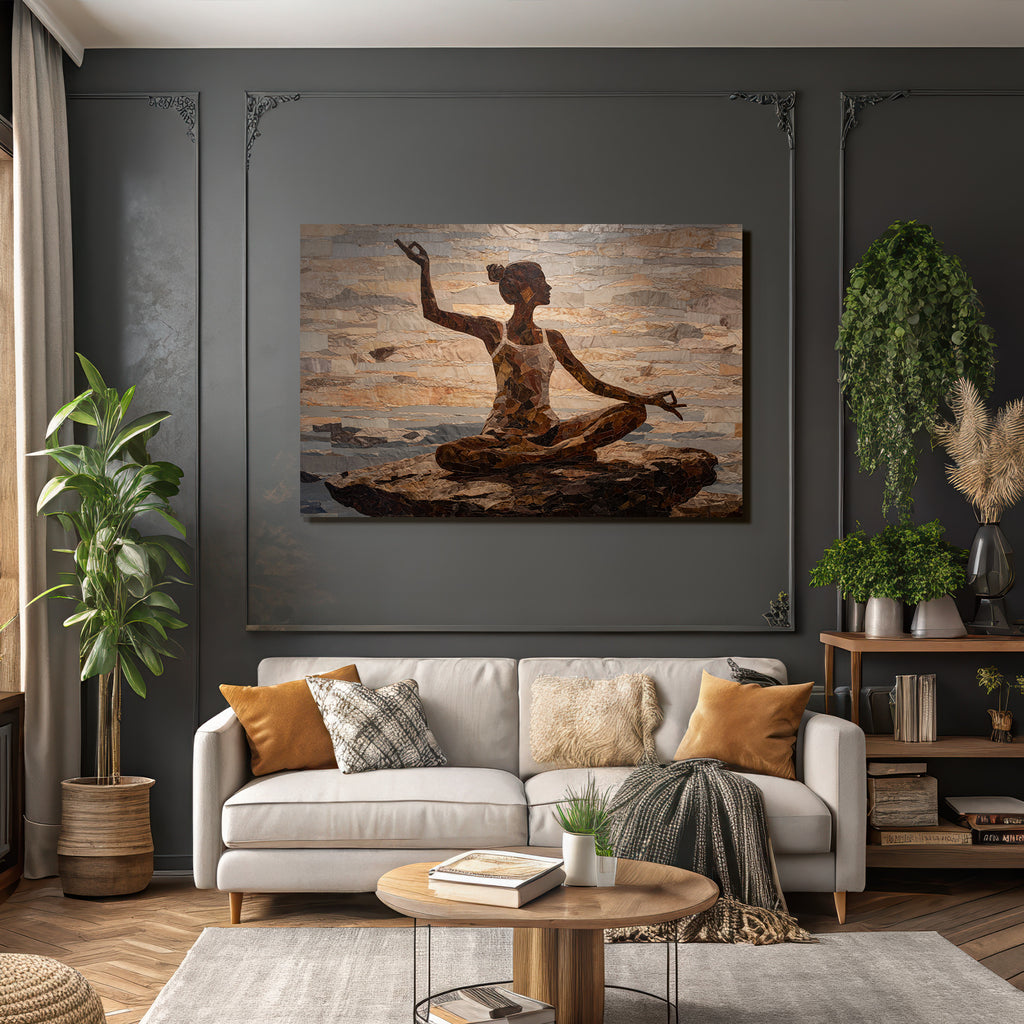 Yoga Meditation Meditierende Figur Mosaik Hintergrund Beruhigung | Yoga und Meditation | Themen und Hobbys