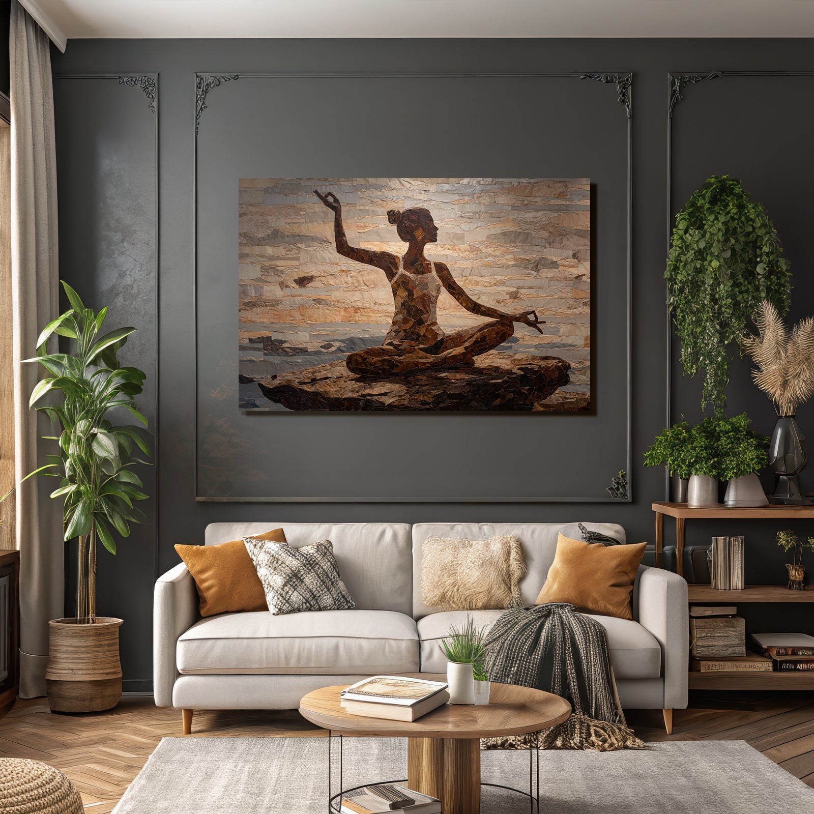 Yoga Meditation Meditierende Figur Mosaik Hintergrund Beruhigung | Yoga und Meditation | Themen und Hobbys