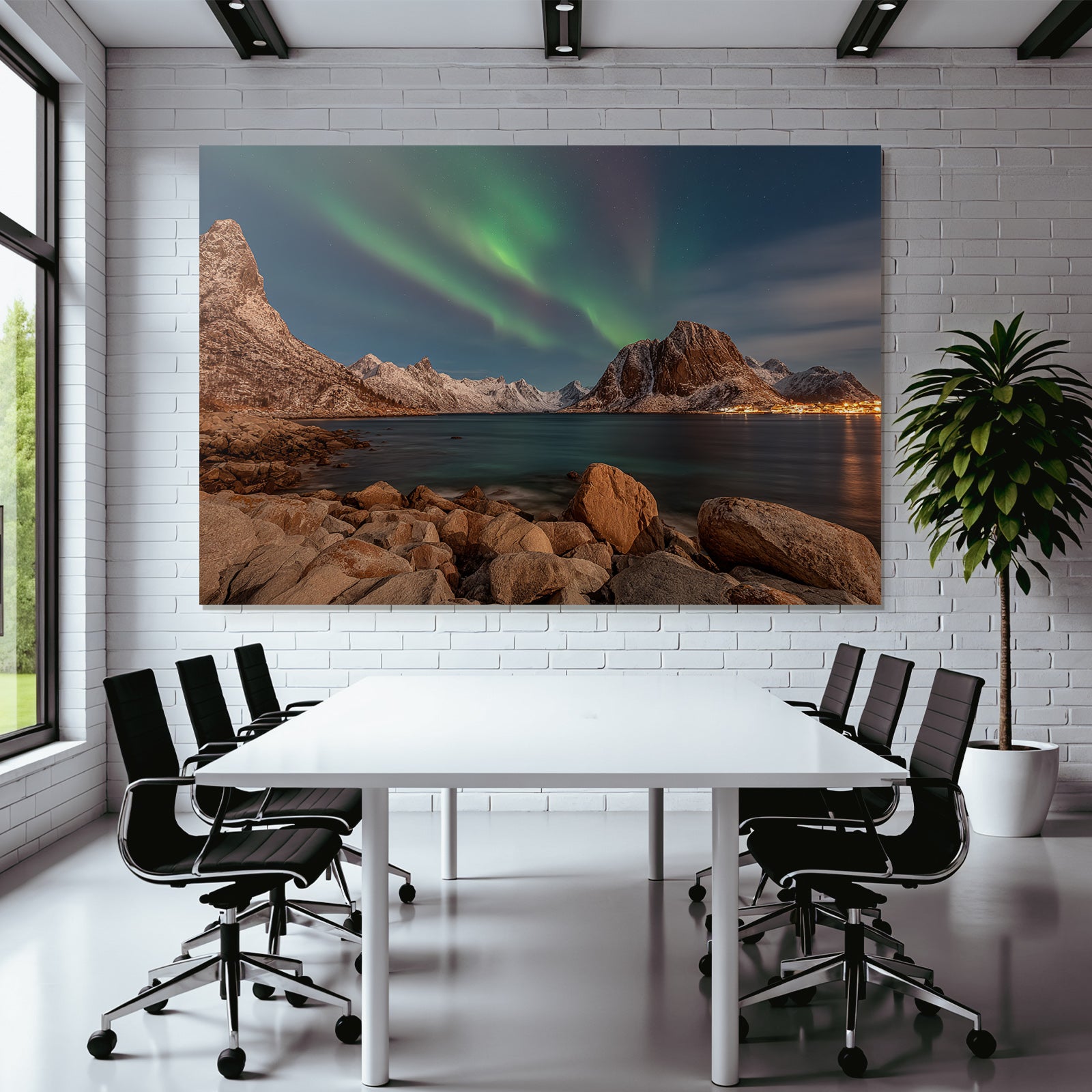 Polarlicht Schöne Landschaft Mit See Und Norlicht In Den Polarregionen | Fjorde und Gletscher | Landschaften