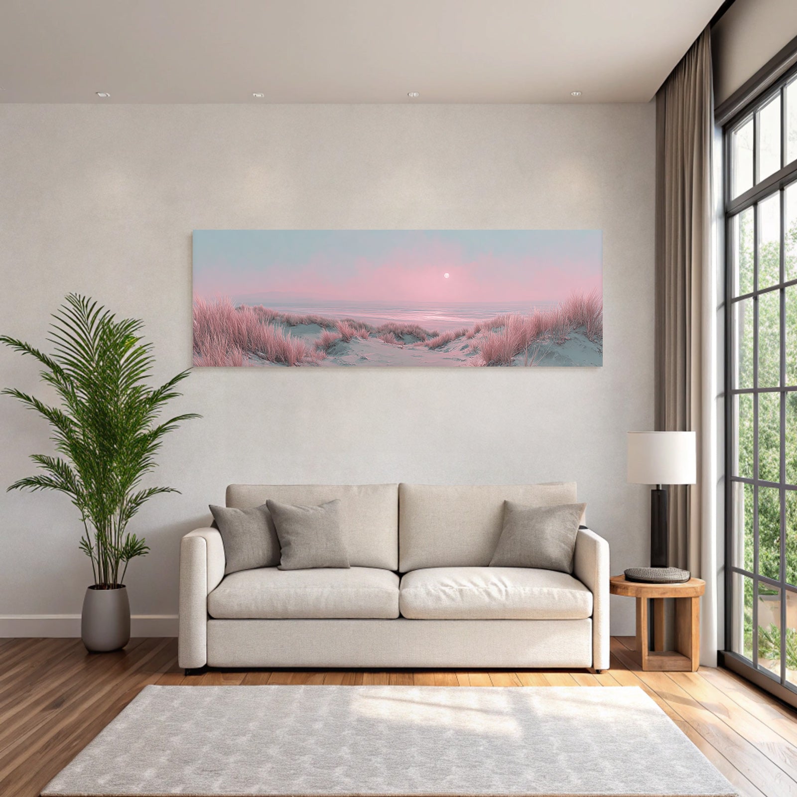 Ruhige Landschaft Strand Sonnenaufgang Im Pastellfarbton | Duenen und Heide | Landschaften
