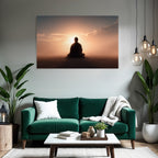 Yoga Meditation Meditierende Person Im Bodensatz Gegen Sonnenaufgang Sonnenuntergang | Yoga und Meditation | Themen und Hobbys