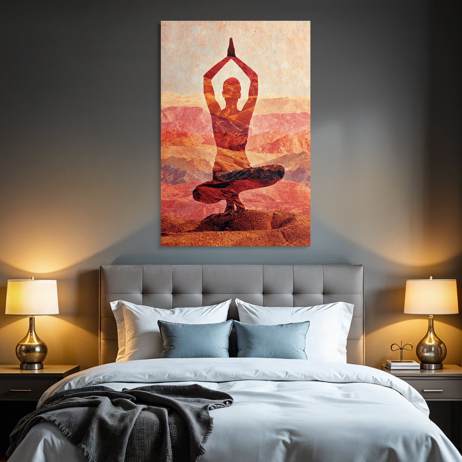 Yoga Meditation Yoga Pose In Farbigen Berglandschaften Ruhe Und Meditation | Yoga und Meditation | Themen und Hobbys
