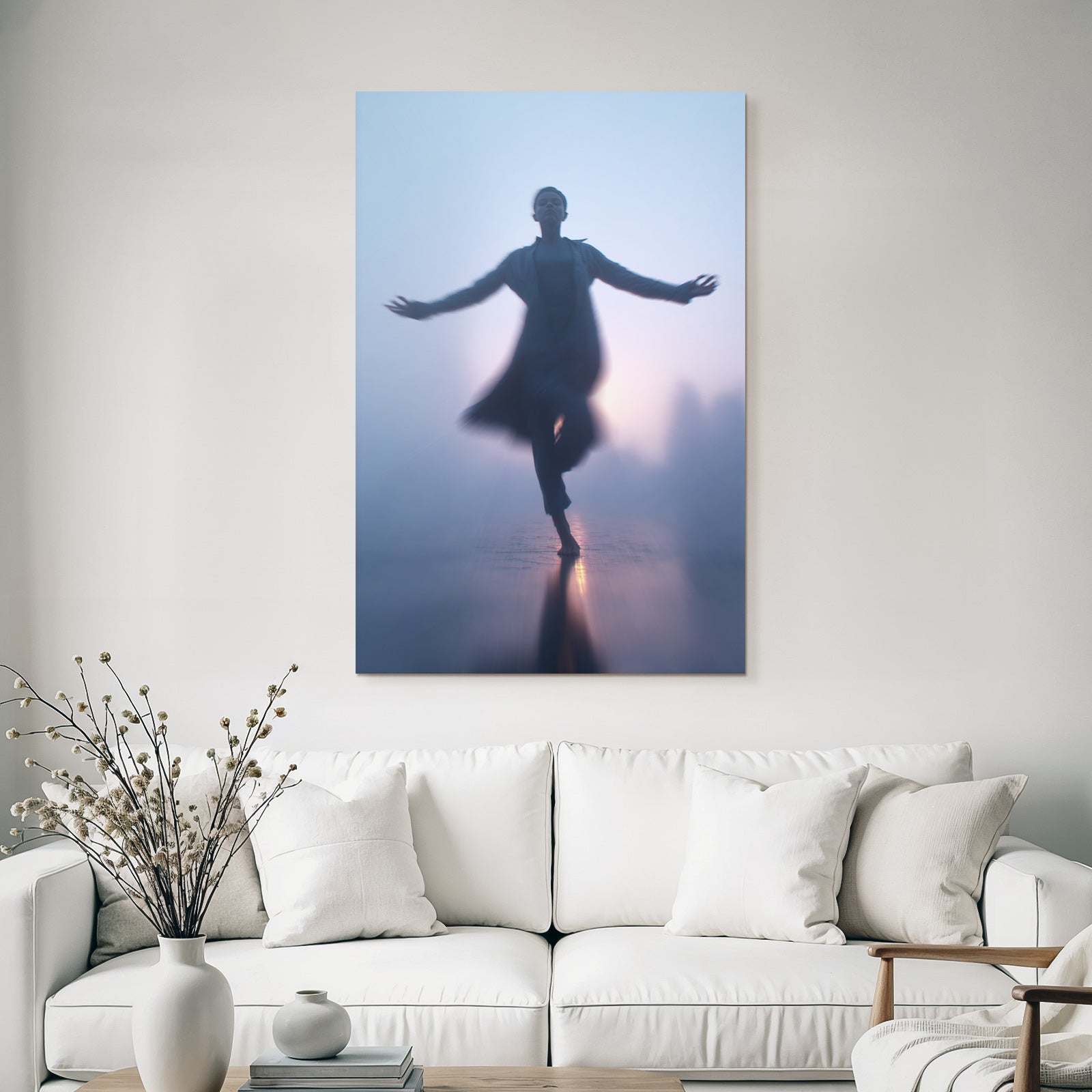 Yoga Meditation Tanzende Figur In Nebliger Umgebung Etherale Schönheit Und Tranquilität | Yoga und Meditation | Themen und Hobbys