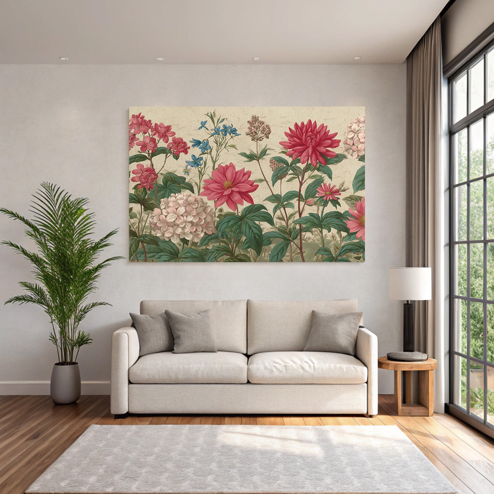 Botanische Illustration Farbenfrohe Blüten Wunderschone