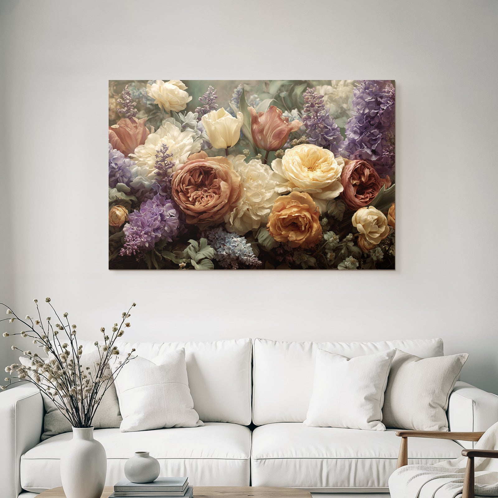 Romantisches Bouqüt Mit Pfingstrosen Tulpen Und Flieder In Pastell