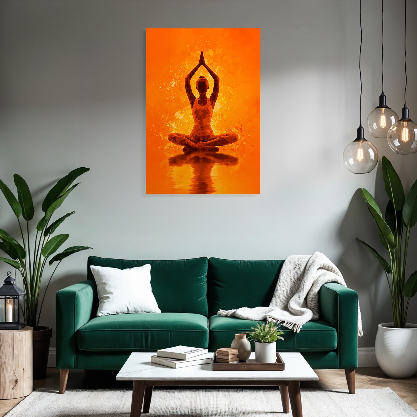 Yoga Meditation Meditierende Figur Im Orangen Hintergrund Ruhige Spiritualität | Yoga und Meditation | Themen und Hobbys