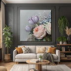 Zarter Strauss Mit Lavendel Und Rosigen Rosen