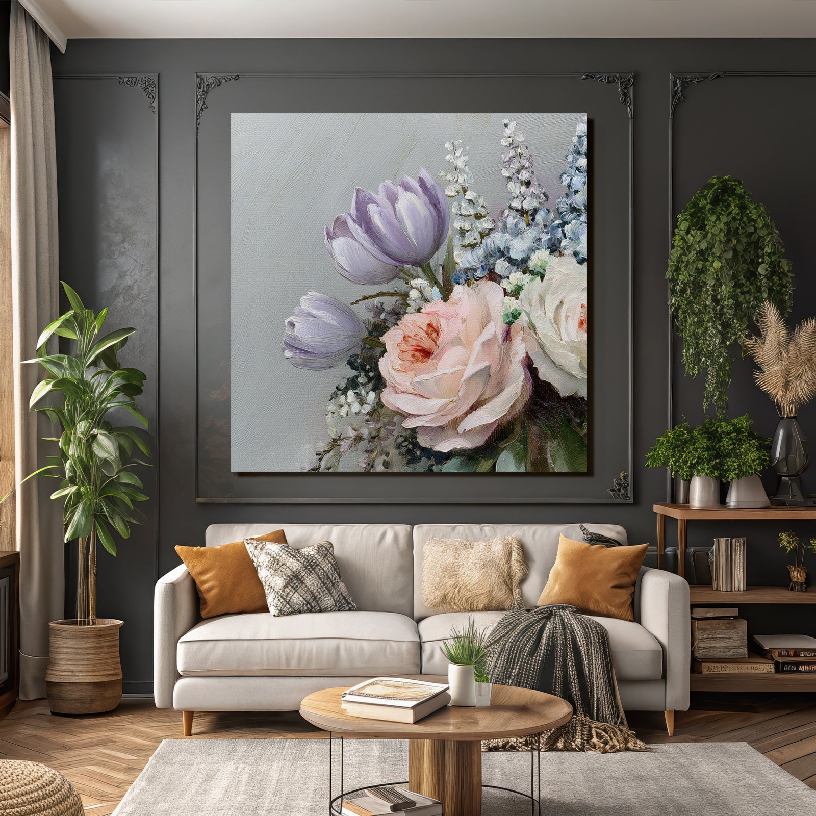 Zarter Strauss Mit Lavendel Und Rosigen Rosen