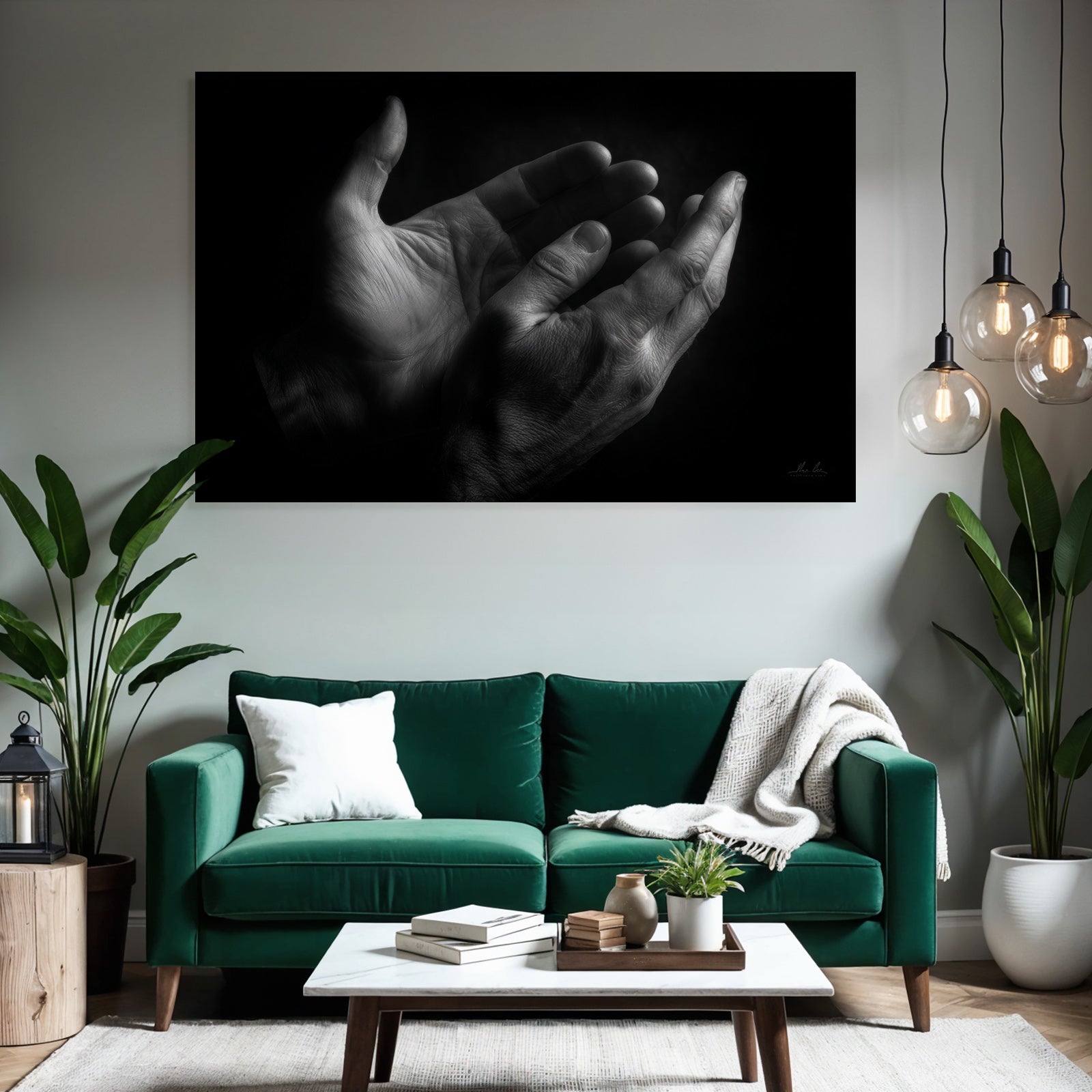 Offene Hände Kunstwerk Schwarz Weiss Dramatisch | Haende und Gestik | Menschen und Emotionen