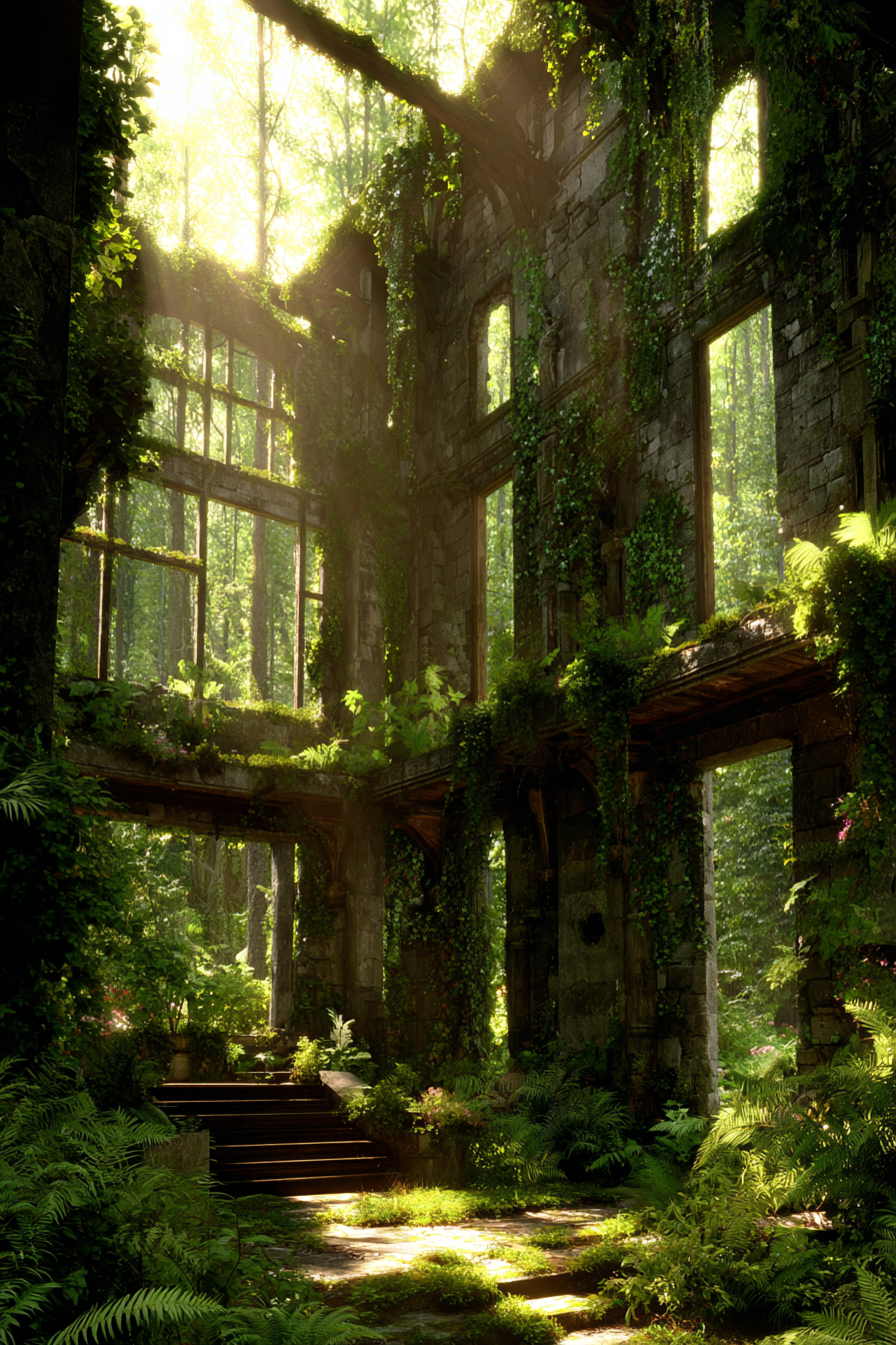 Verlassene Struktur Natur Übernimmt Sonnenlicht Und Grünery | Lost Places | Architektur