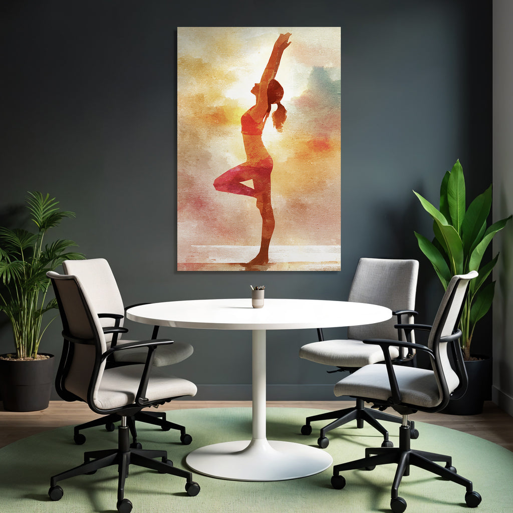 Yoga Meditation Yoga Pose In Kreativem Hintergrund Wasserfarbenmalerei | Yoga und Meditation | Themen und Hobbys