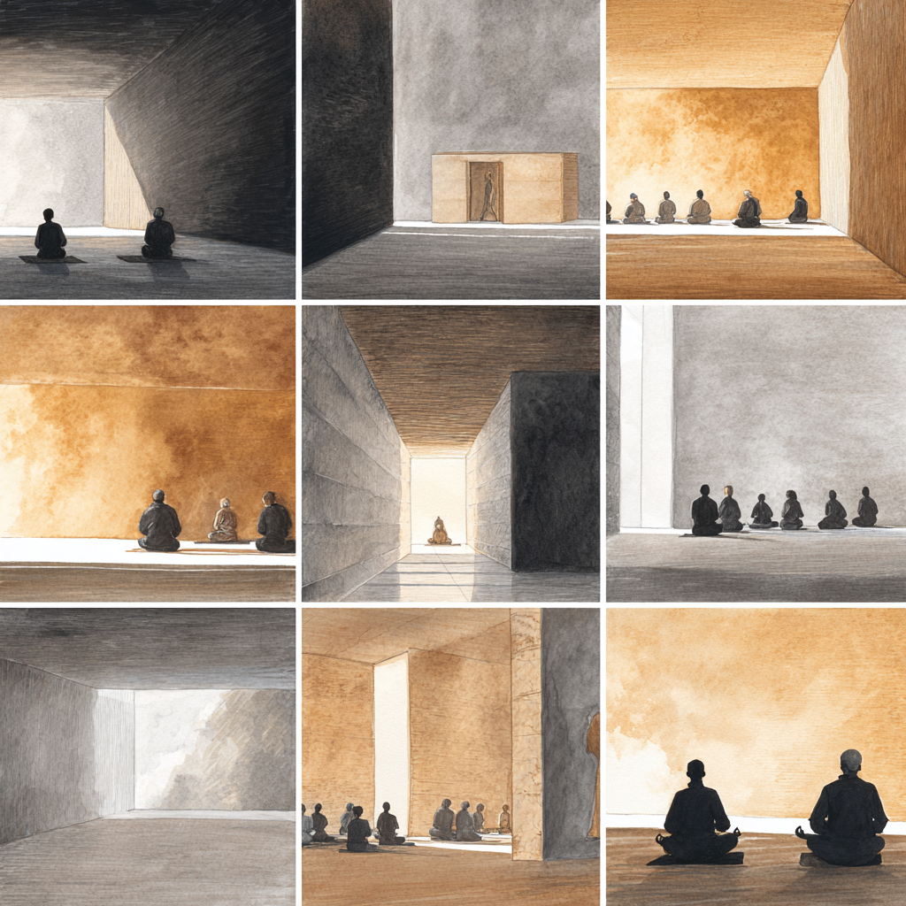 Yoga Meditation Ruhige Minimalistische Illustrationen Meditation Und Reflexion | Yoga und Meditation | Themen und Hobbys