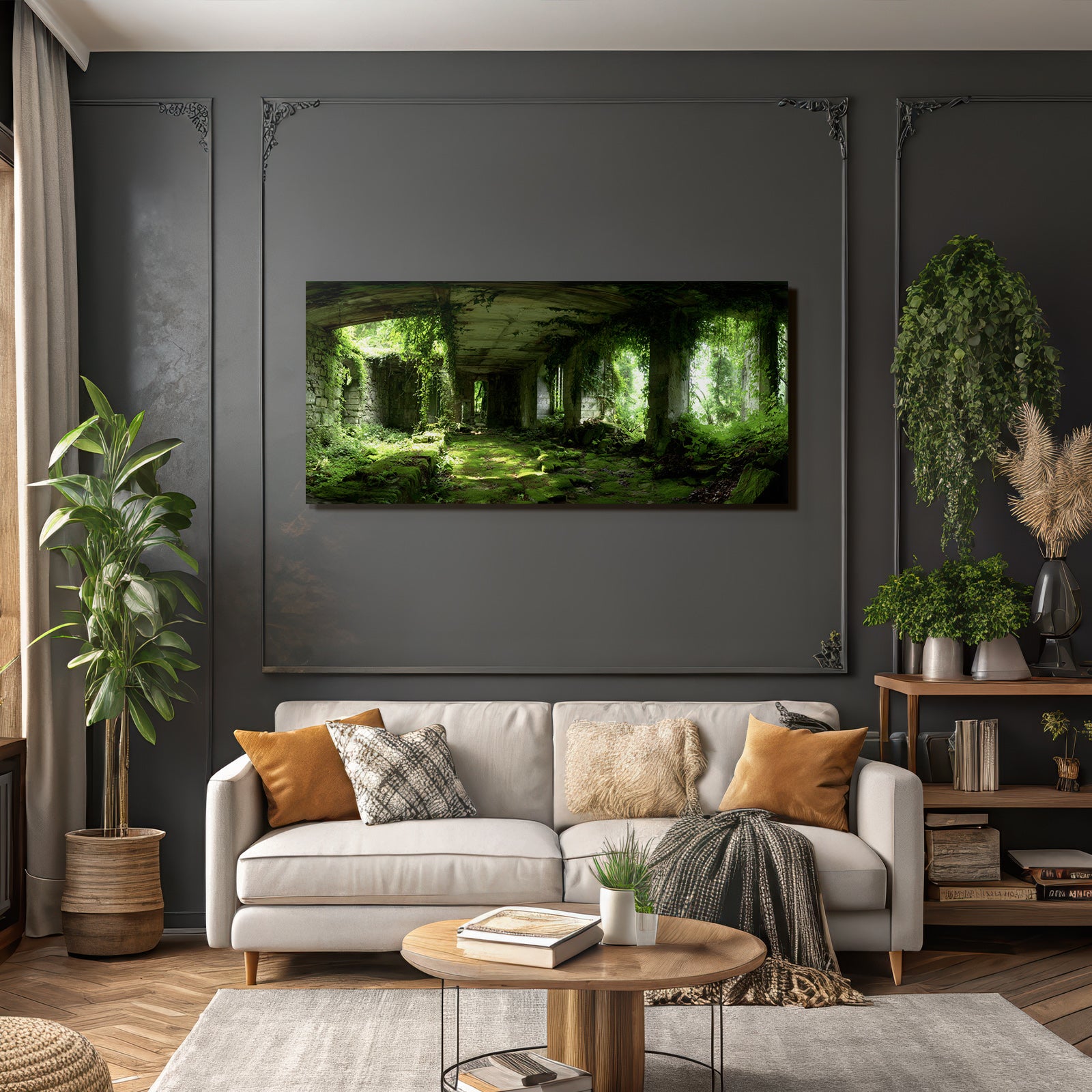Verlassener Innenraum Mit Pflanzen Im Lichtschein | Lost Places | Architektur