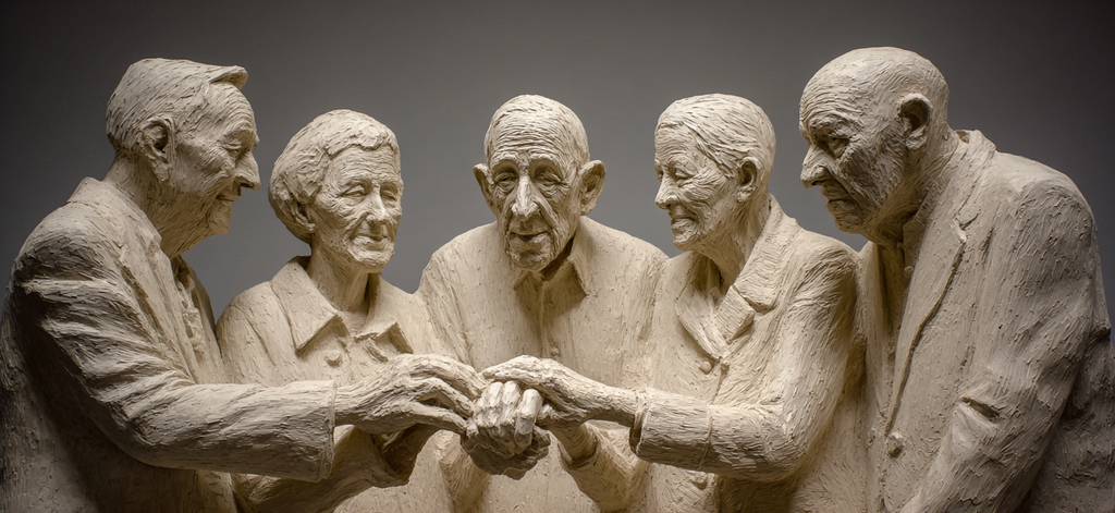 Porträts Gemeinschaft Und Erbaür Der Weisheit Ein Geschmackvolles Skulpturales Kunstwerk | Haende und Gestik | Menschen und Emotionen