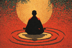 Yoga Meditation Meditierender Mensch Hintergrund Rot Gold Harmonie Balance | Yoga und Meditation | Themen und Hobbys