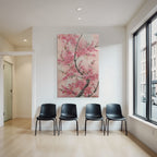Aquarellbild Kirschblütenzweig In Rosa