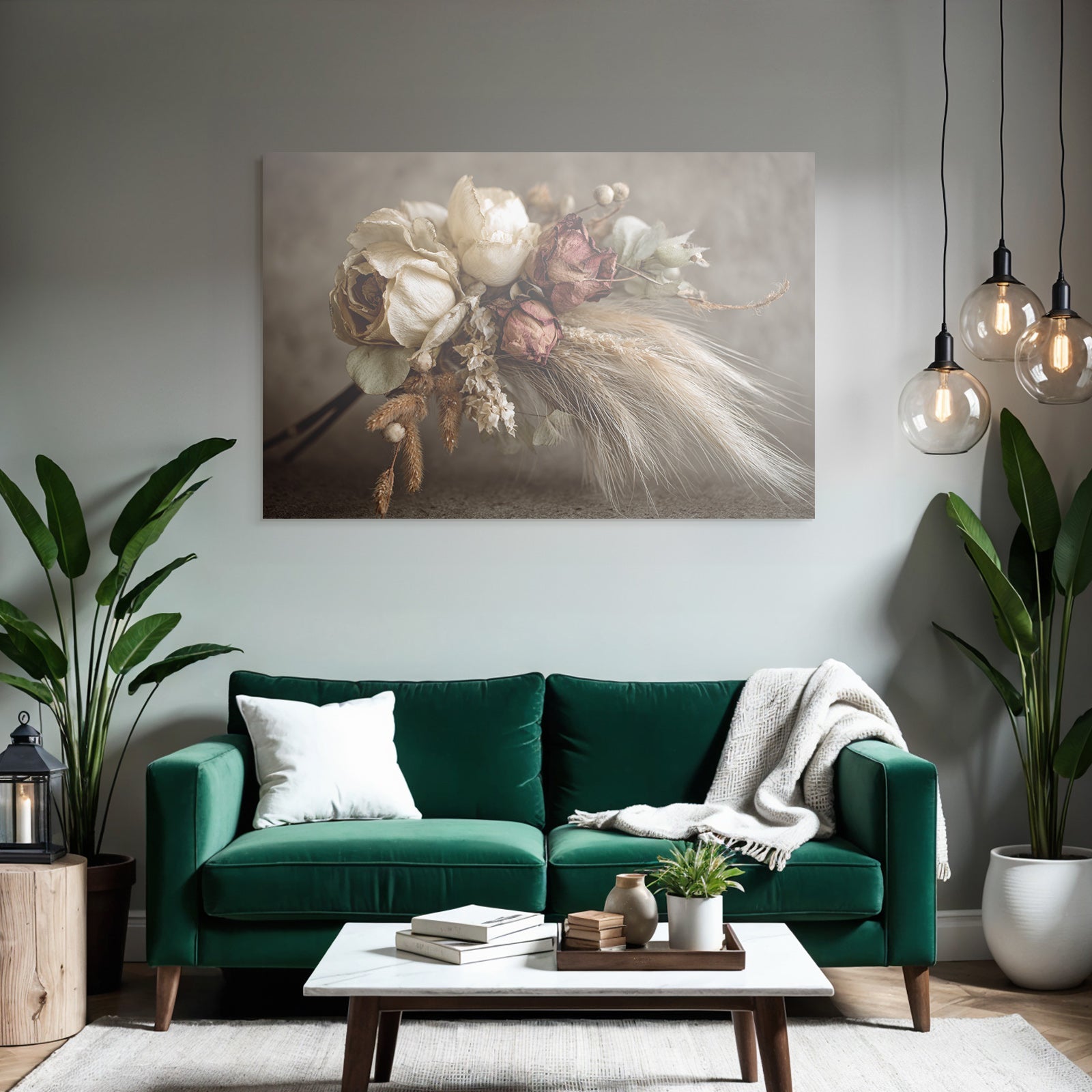 Trocken Retro Flowers Getrocknete Anfang Rustikales Arrangement
