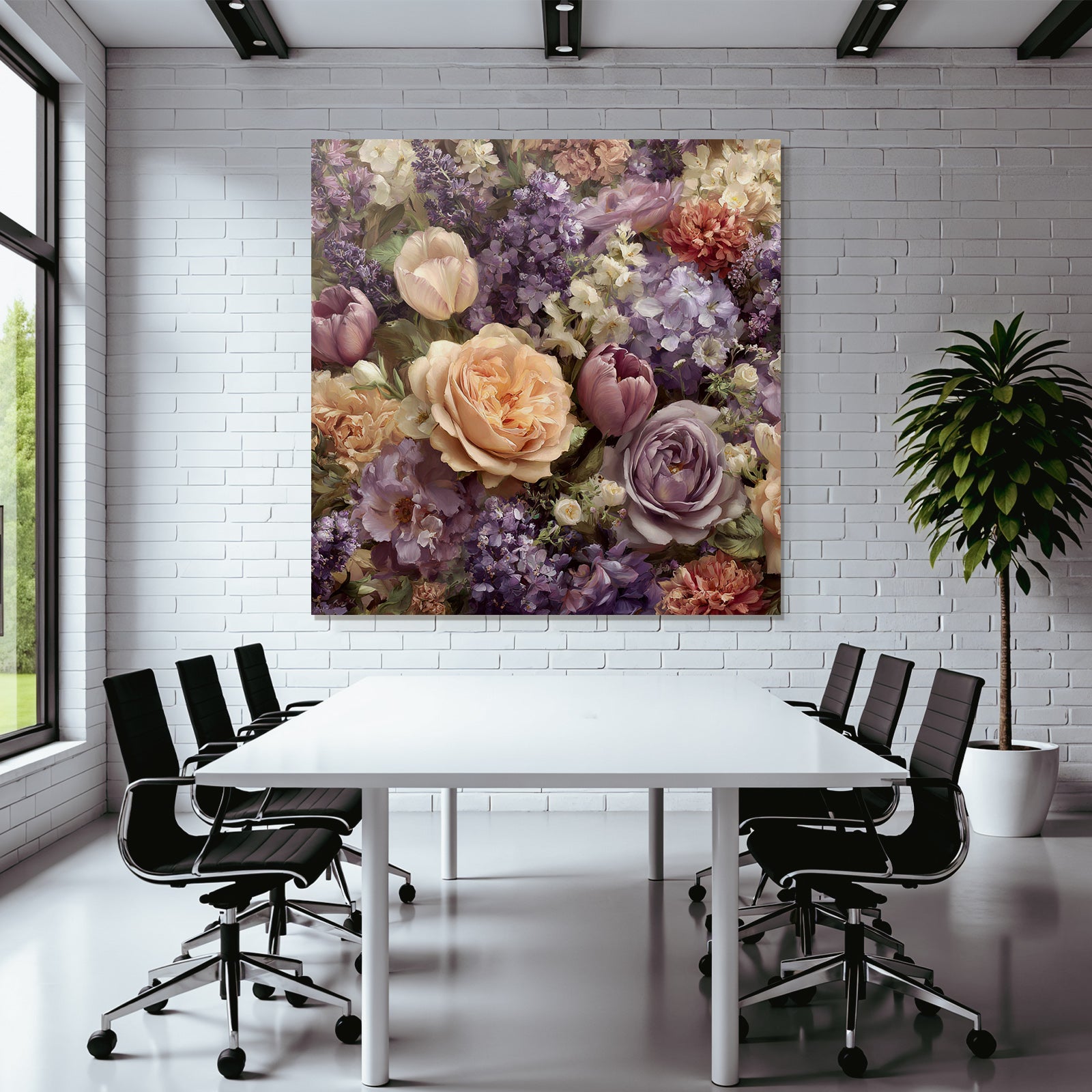 Bunte Blütenkomposition Mit Rosen Tulpen Und Mehrfarbigen Blüten