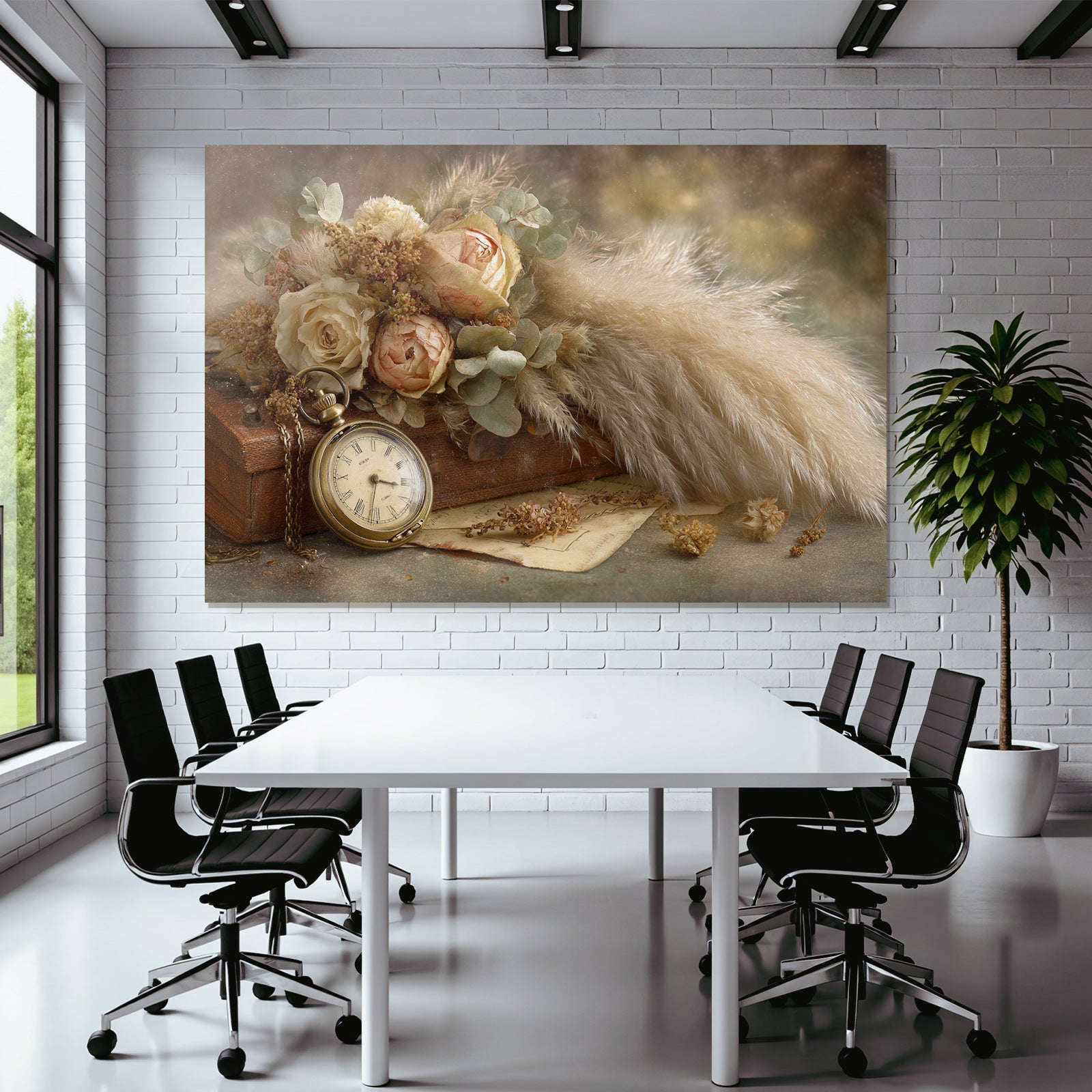 Trocken Retro Flowers Vintage Taschenuhr Mit Getrockneten Und Pflanzen