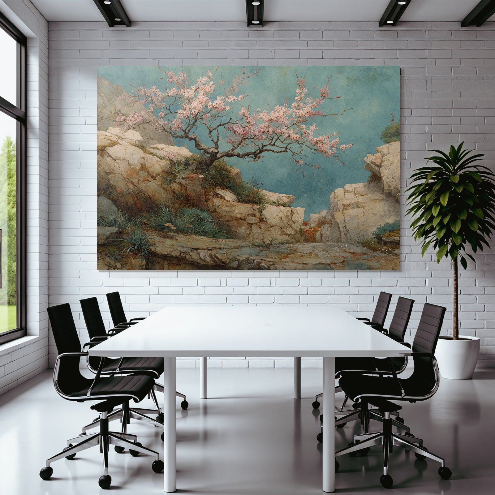 Kirschblüte In Felsiger Landschaft