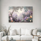 Traumhafte Pastelllandschaft Mit Rosen Und Flieder