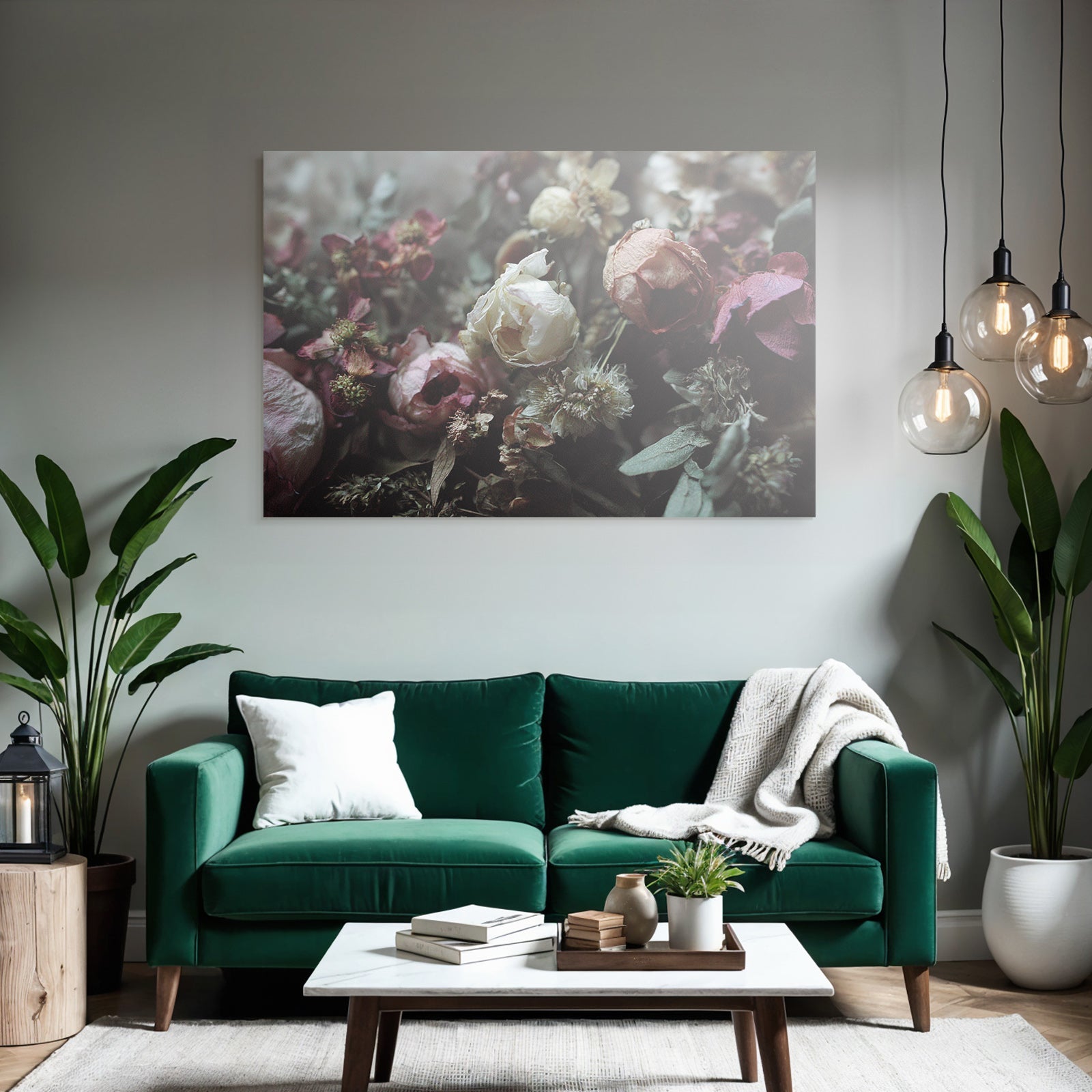 Trocken Retro Flowers Getrocknete Arrangement Mit Sämigen Farben