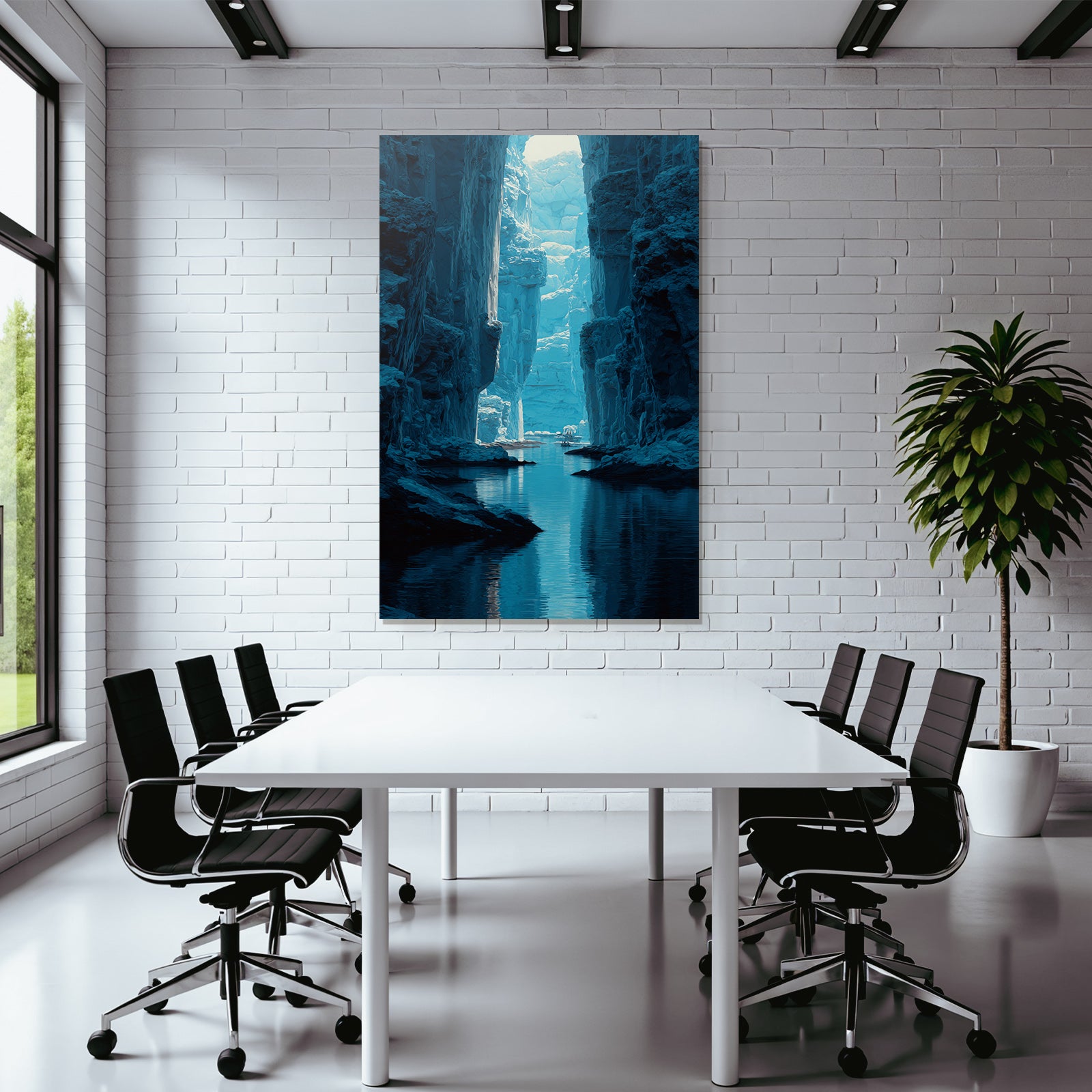 Polarlicht Fantastische Landschaft Narrow River Tower Cliffs Icy Reflections | Fjorde und Gletscher | Landschaften